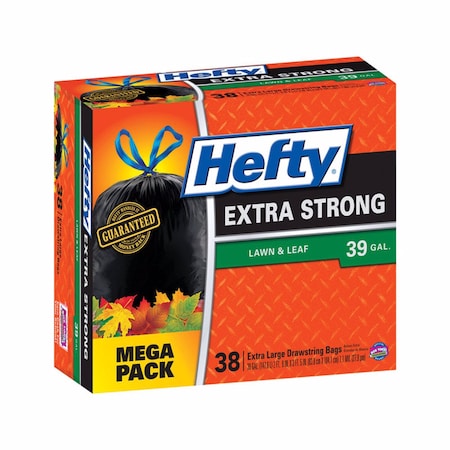 Hefty Hefty Extra Strong 39 gal No Scent Scent Lawn and Leaf Bags Drawstring 38 pk 1.1 mil E87038